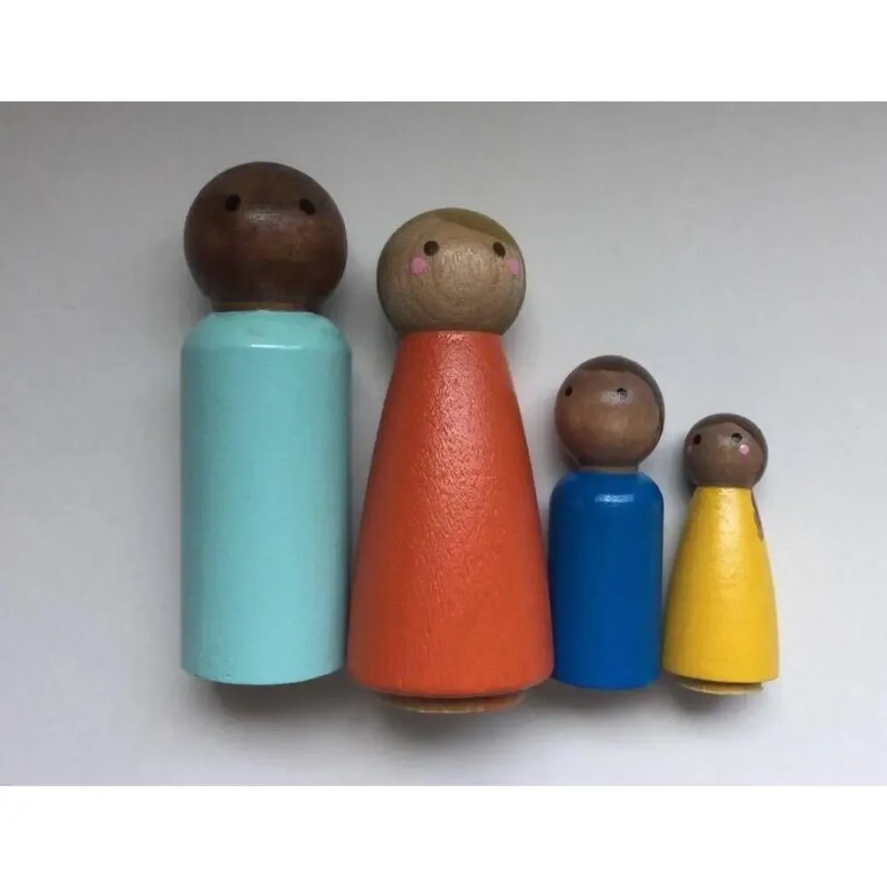 10pcs 3 1/2” Wooden Female Angel Bride Peg Doll DIY Craft Wedding Cake Topper